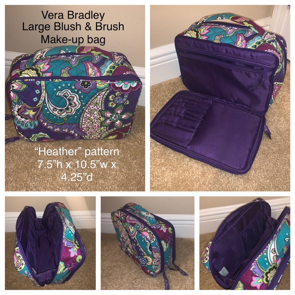 Vera Bradley Large Blush & Brush Make up Case